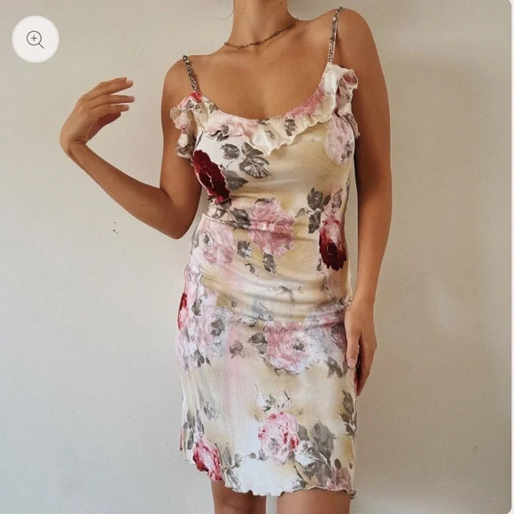 EURO ITALIAN Italian Designer Silky
Romantic Floral Dress - Picture 3 of 5